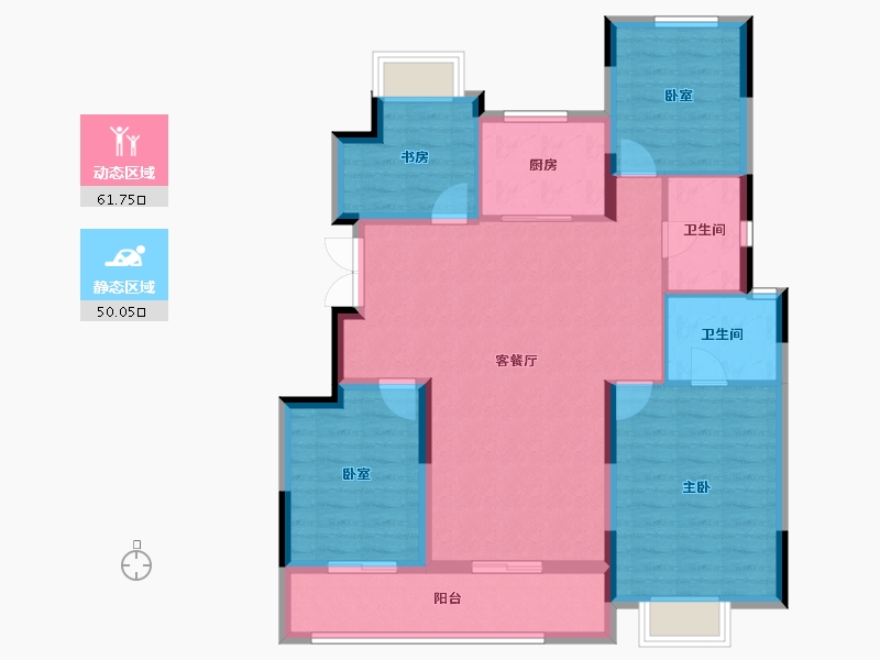 浙江省-杭州市-香港置地上河公元-100.80-户型库-动静分区