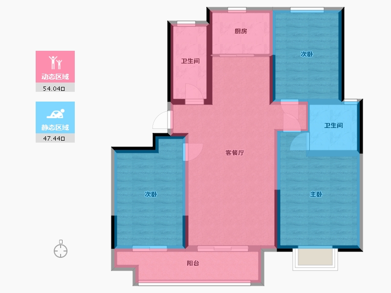 山东省-德州市-东海清河园-101.83-户型库-动静分区