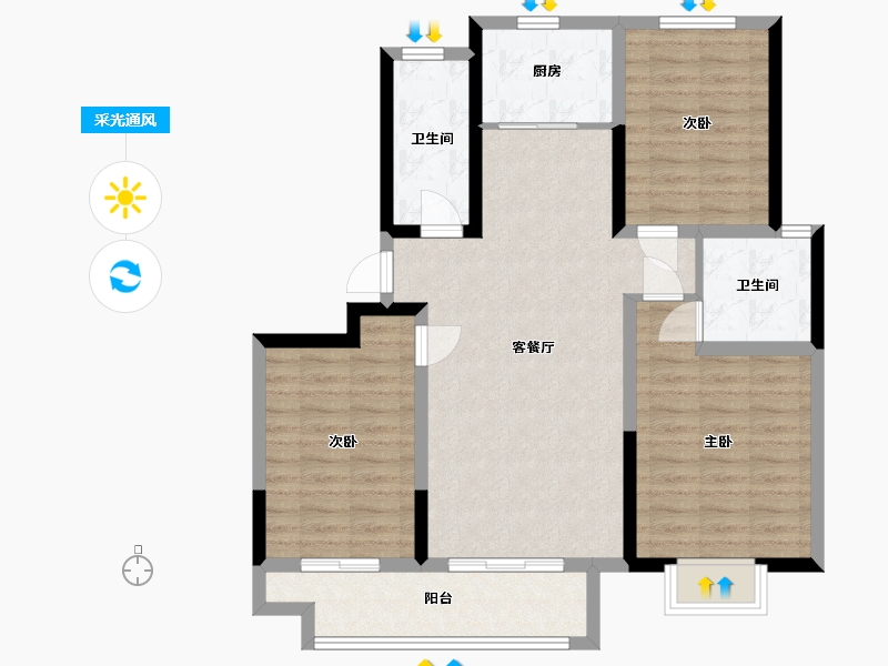 山东省-德州市-东海清河园-101.83-户型库-采光通风