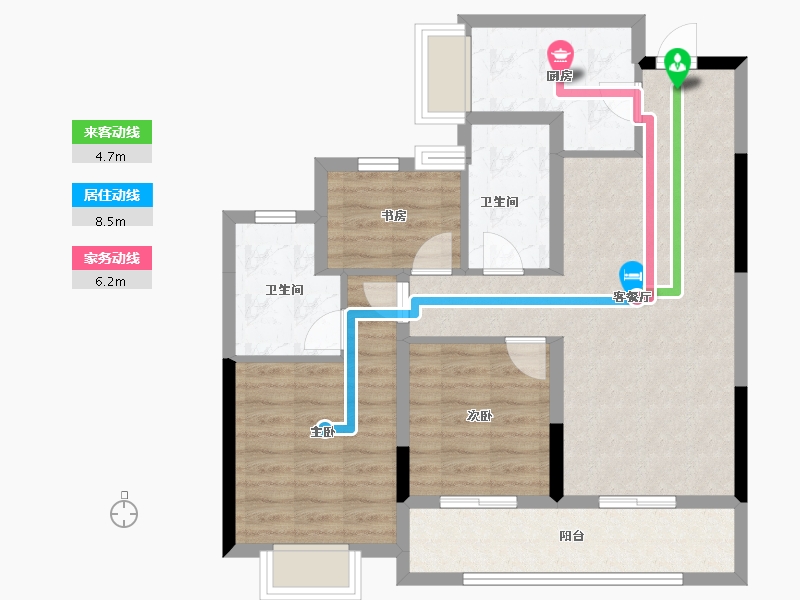 浙江省-杭州市-绿城春风金沙-80.56-户型库-动静线