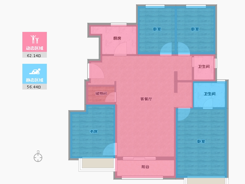 天津-天津市-中国铁建西派国印-106.40-户型库-动静分区