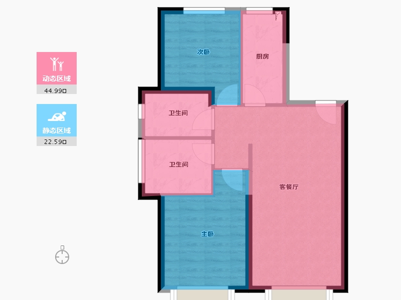 天津-天津市-中建城-60.42-户型库-动静分区