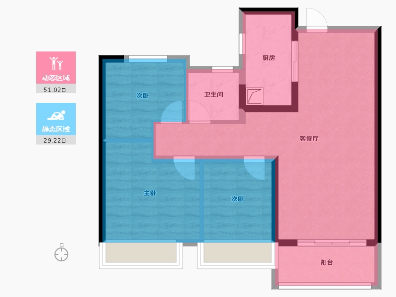 江苏省-南京市-江山大境-71.20-户型库-动静分区