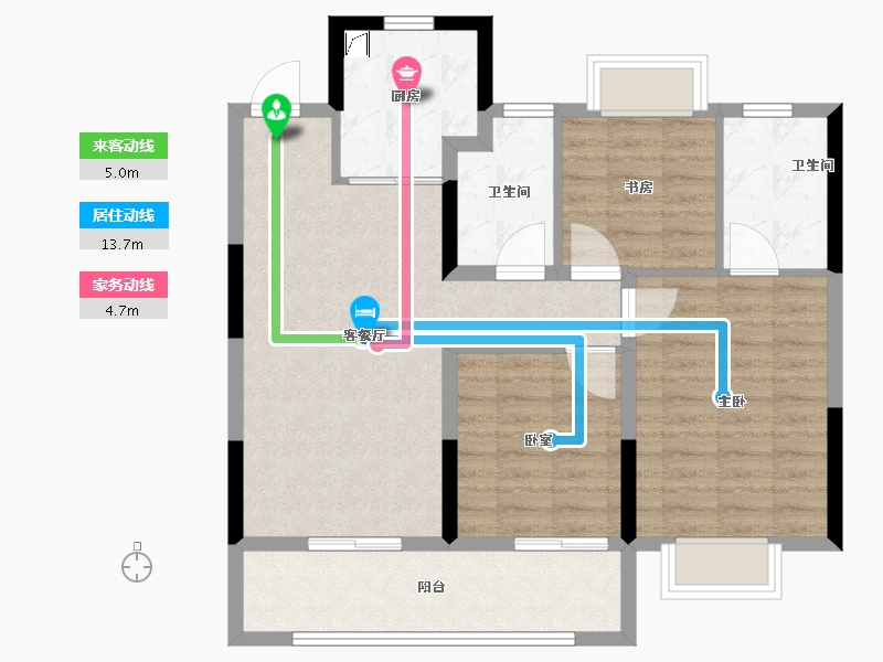 浙江省-杭州市-香港置地上河公元-84.00-户型库-动静线