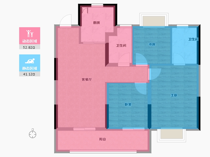 浙江省-杭州市-香港置地上河公元-84.00-户型库-动静分区