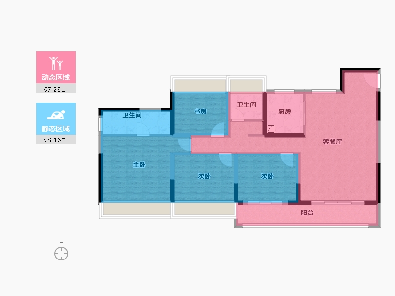 江苏省-南京市-江畔都会上城-112.01-户型库-动静分区