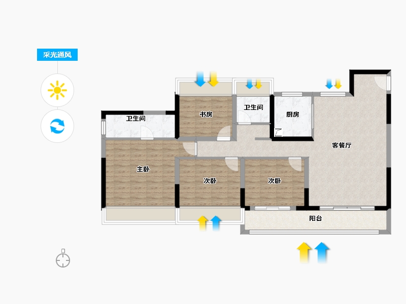 江苏省-南京市-江畔都会上城-112.01-户型库-采光通风