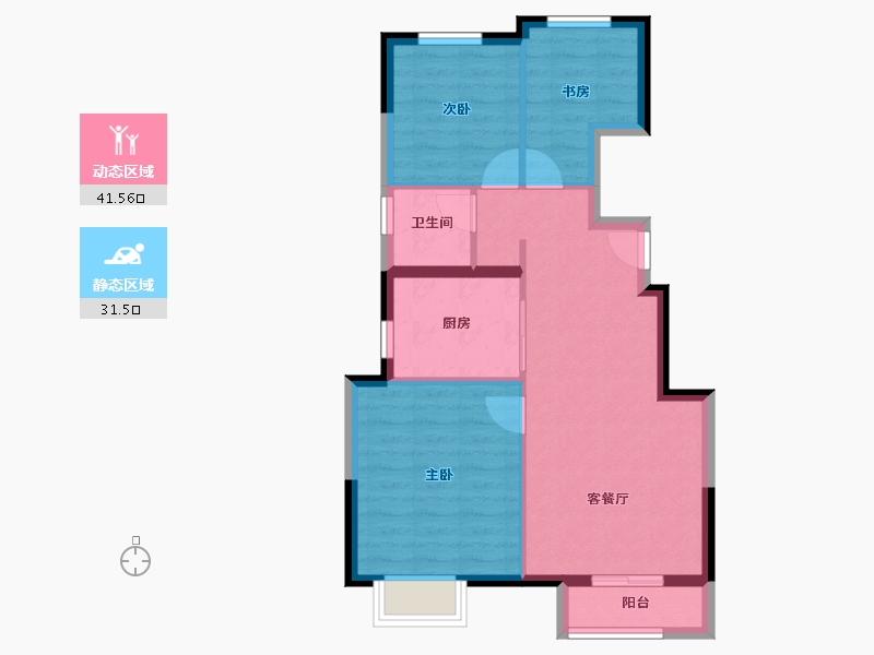 天津-天津市-实地常春藤-65.60-户型库-动静分区