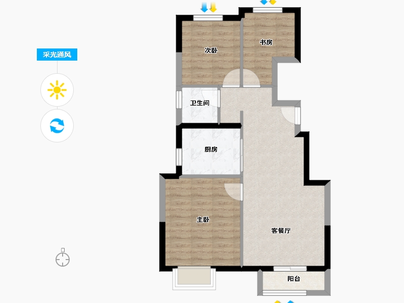 天津-天津市-实地常春藤-65.60-户型库-采光通风