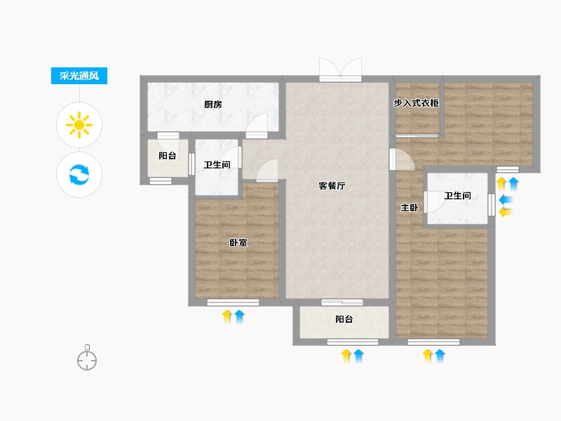 河北省-石家庄市-国仕山-101.00-户型库-采光通风