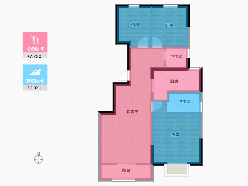 天津-天津市-观山海-70.47-户型库-动静分区