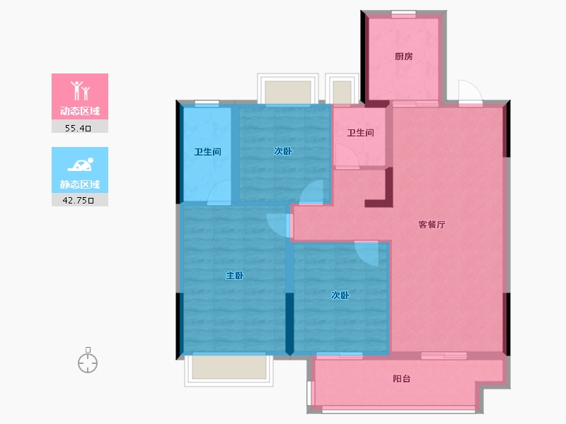 江苏省-南京市-龙池映-88.00-户型库-动静分区