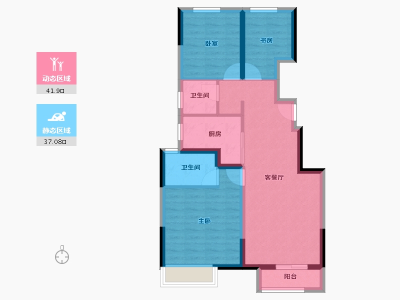 天津-天津市-实地常春藤-69.96-户型库-动静分区