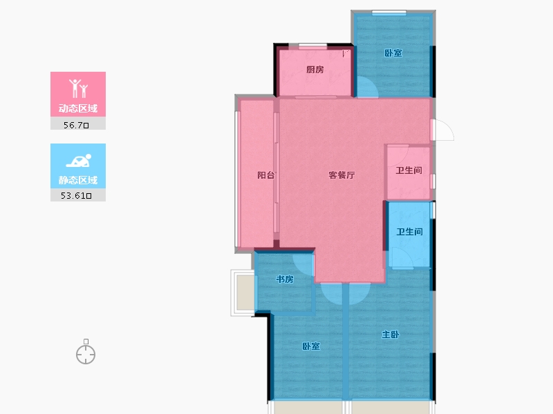 浙江省-杭州市-星合映-100.00-户型库-动静分区