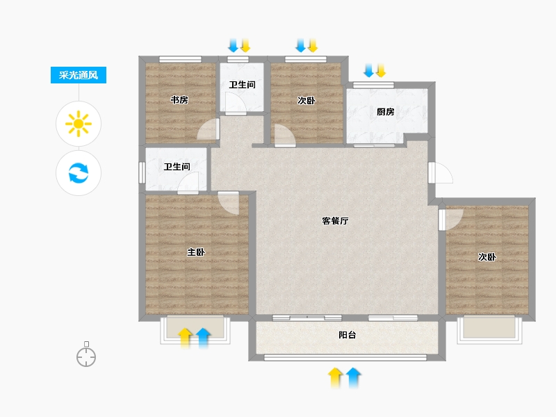 江苏省-南京市-佳兆业悦峰府-112.00-户型库-采光通风