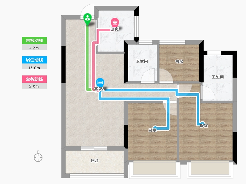 浙江省-杭州市-云彩之城-71.20-户型库-动静线