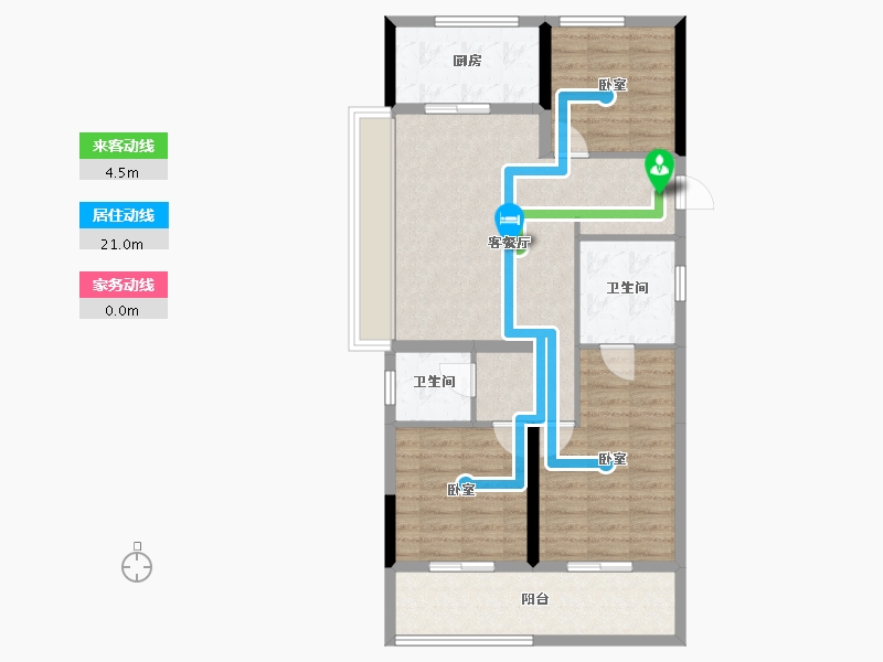 浙江省-杭州市-云彩之城-85.90-户型库-动静线