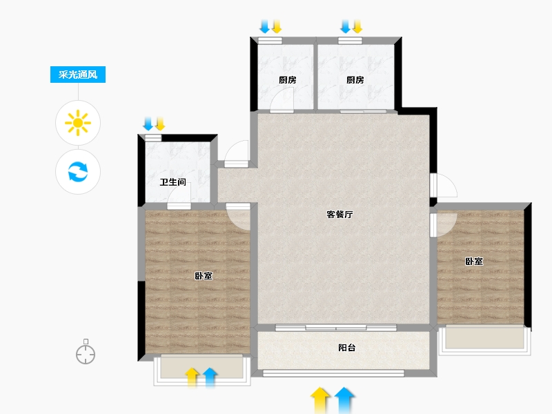 浙江省-杭州市-保利欣品华庭-100.00-户型库-采光通风