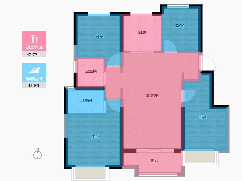 天津-天津市-天津·中梁公馆-75.78-户型库-动静分区