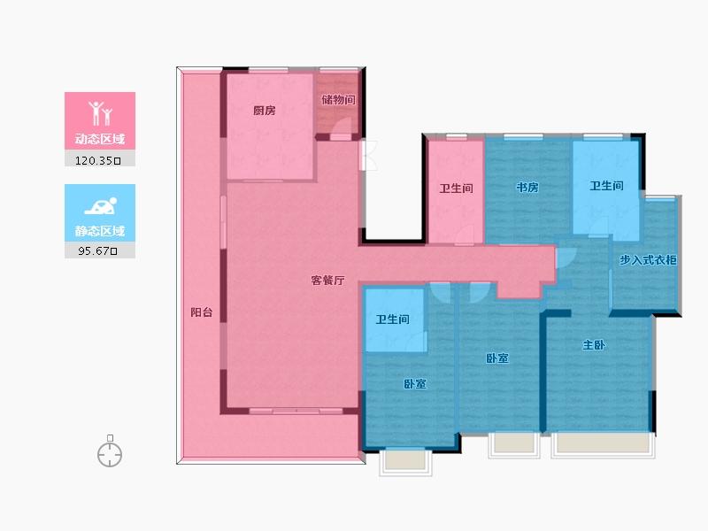 浙江省-杭州市-葛洲坝龙湖中杭府-196.00-户型库-动静分区