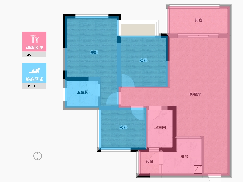 四川省-南充市-凤栖大院-75.00-户型库-动静分区