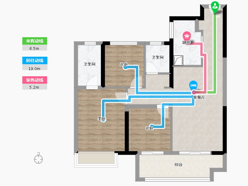 江苏省-南京市-华侨城欢乐时光-79.21-户型库-动静线