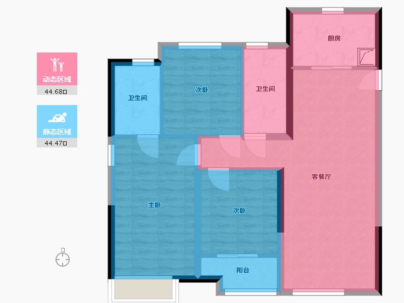 山东省-青岛市-金茂悦西七区-91.00-户型库-动静分区