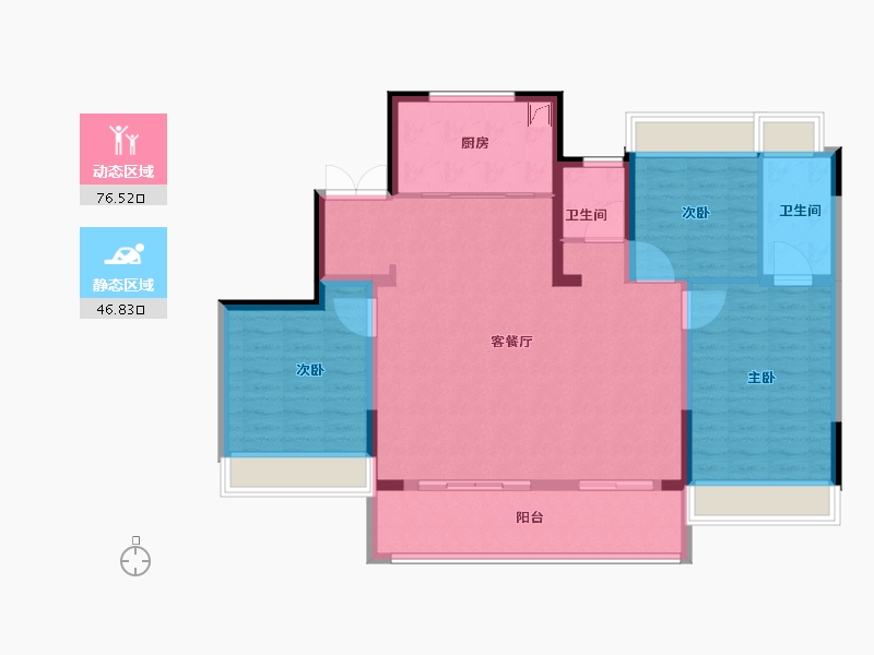 江苏省-南京市-华侨城欢乐时光-112.00-户型库-动静分区