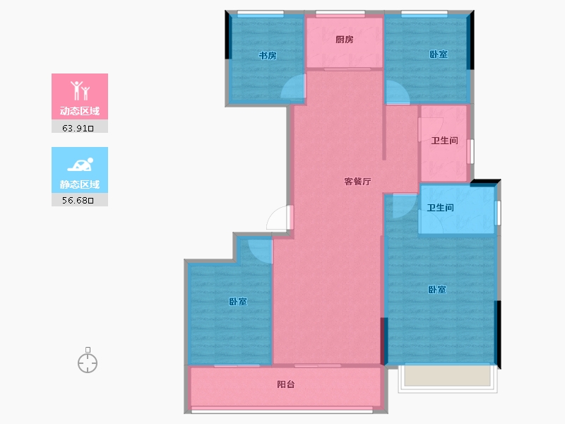 浙江省-杭州市-云彩之城-110.00-户型库-动静分区