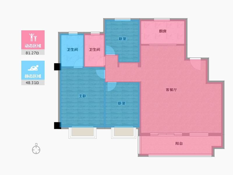 安徽省-合肥市-中海世家-118.62-户型库-动静分区