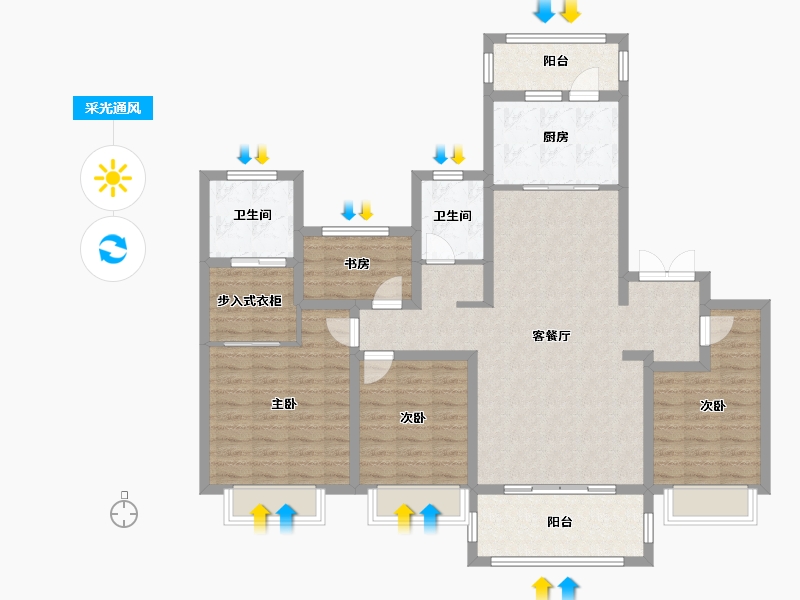 江苏省-南京市-北大资源颐和翡翠府-115.20-户型库-采光通风