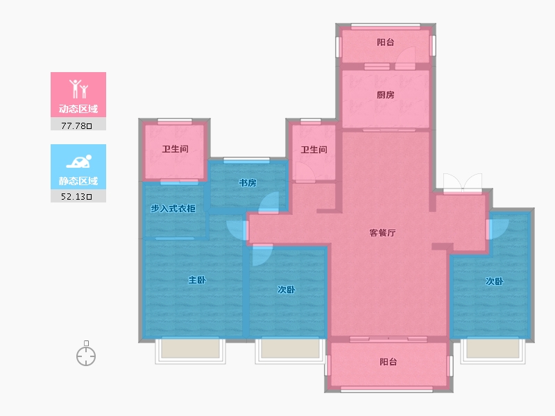 江苏省-南京市-北大资源颐和翡翠府-115.20-户型库-动静分区