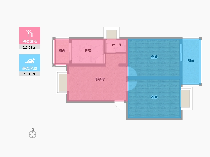 山东省-济南市-乐山小区-南区-69.90-户型库-动静分区