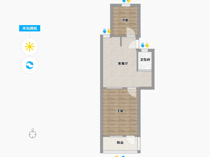 江苏省-南京市-安如村-43.05-户型库-采光通风