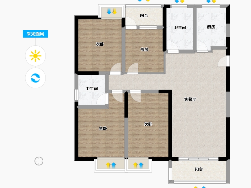 江苏省-盐城市-文昌府-113.00-户型库-采光通风