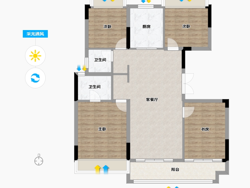 湖南省-长沙市-红星天铂-122.00-户型库-采光通风