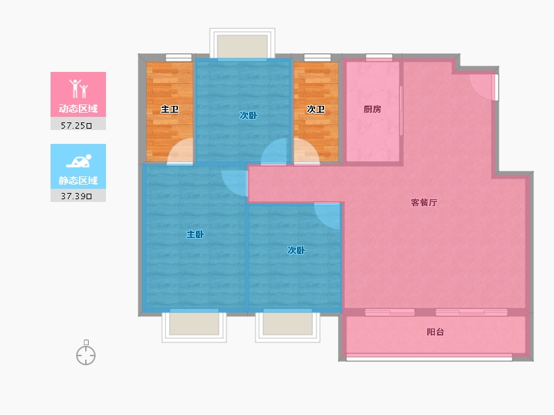 浙江省-湖州市-新都·泰和府-97.00-户型库-动静分区