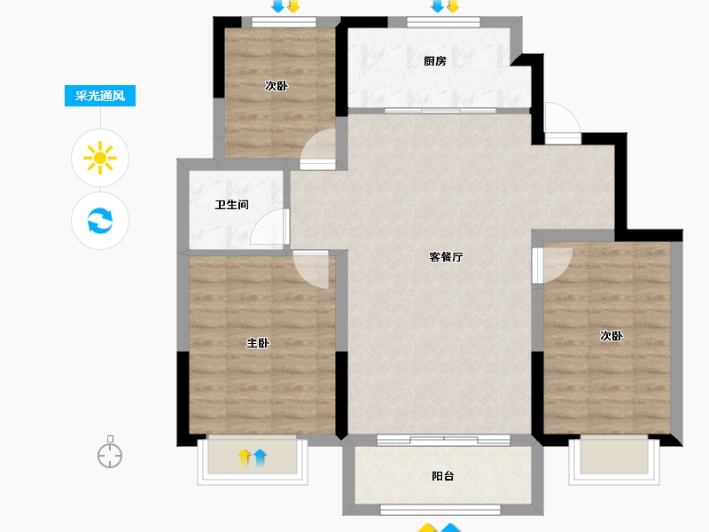 天津-天津市-中建城-78.40-户型库-采光通风