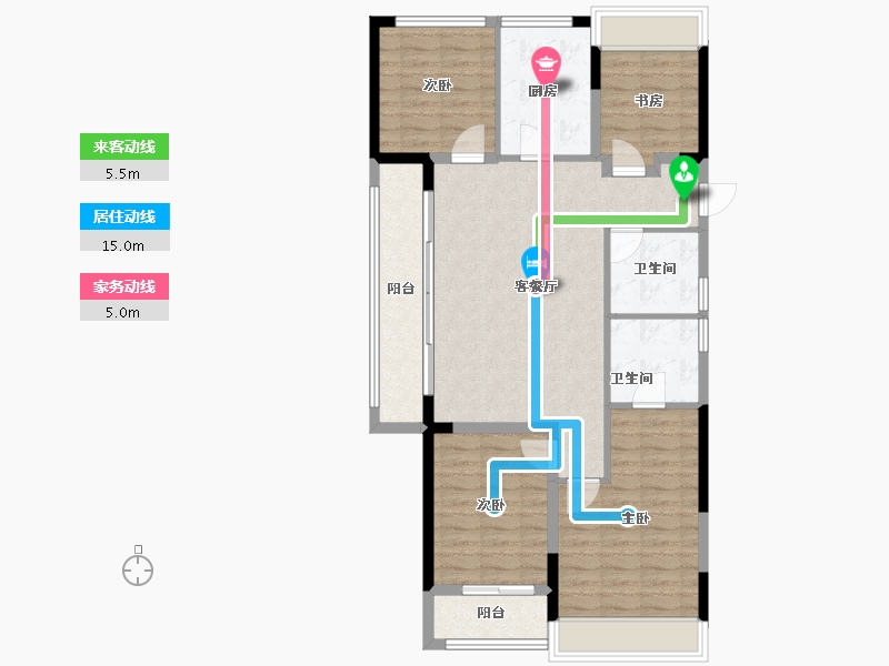 浙江省-杭州市-春和云境-99.99-户型库-动静线