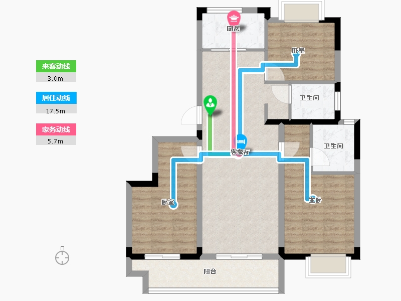 浙江省-绍兴市-世纪江湾-86.00-户型库-动静线