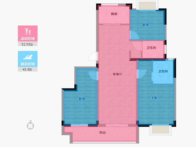 浙江省-绍兴市-世纪江湾-86.00-户型库-动静分区