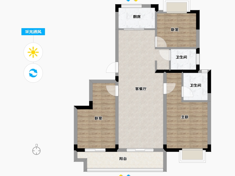 浙江省-绍兴市-世纪江湾-86.00-户型库-采光通风