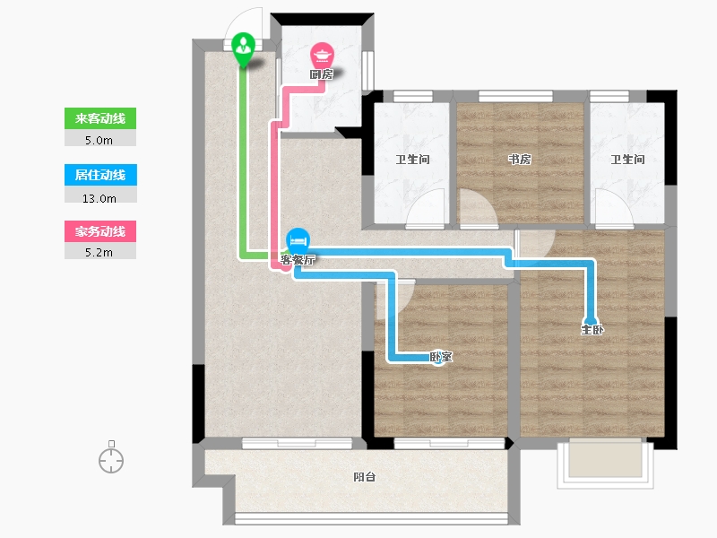 浙江省-绍兴市-世纪江湾-81.00-户型库-动静线