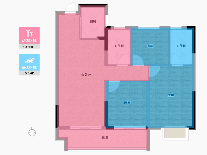 浙江省-绍兴市-世纪江湾-81.00-户型库-动静分区