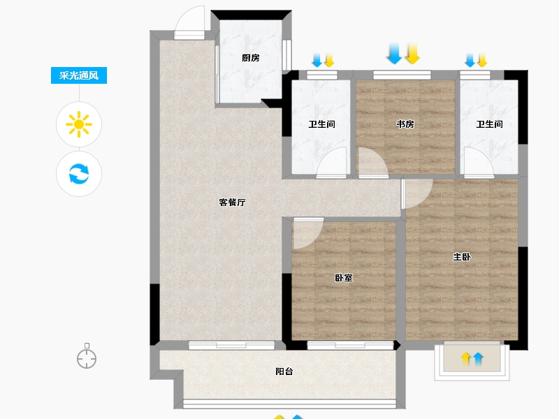 浙江省-绍兴市-世纪江湾-81.00-户型库-采光通风