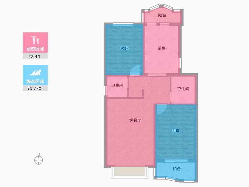 北京-北京市-名佳花园-四区-94.00-户型库-动静分区