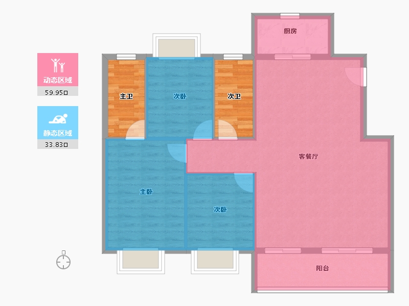 浙江省-湖州市-新都·泰和府-96.54-户型库-动静分区