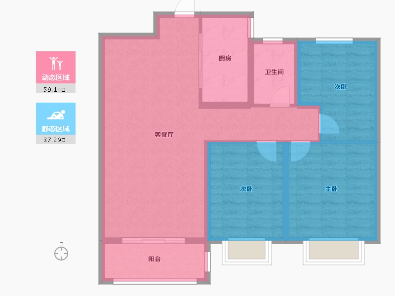 山东省-枣庄市-香樟园-86.66-户型库-动静分区