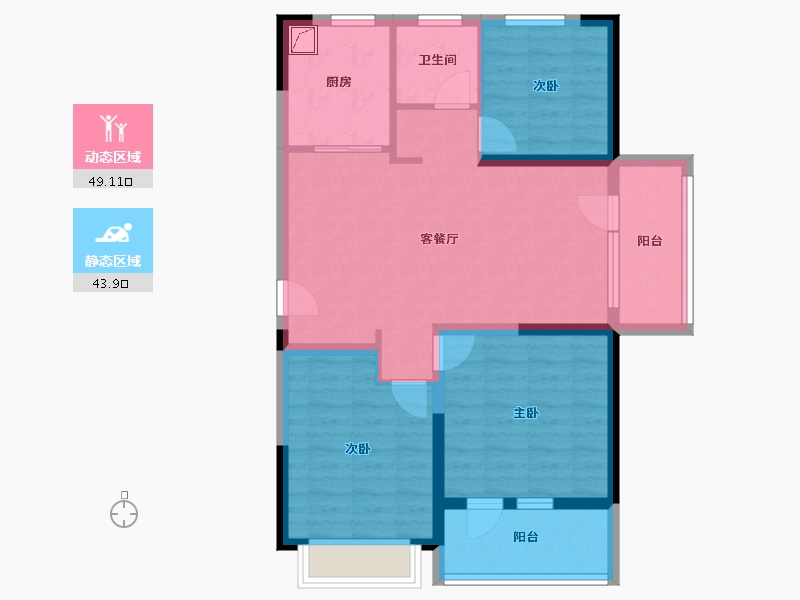 江苏省-南京市-颐居朗诗紫熙府-82.40-户型库-动静分区