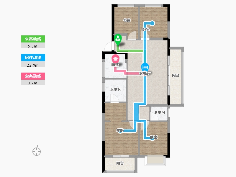 浙江省-绍兴市-世纪江湾-101.00-户型库-动静线